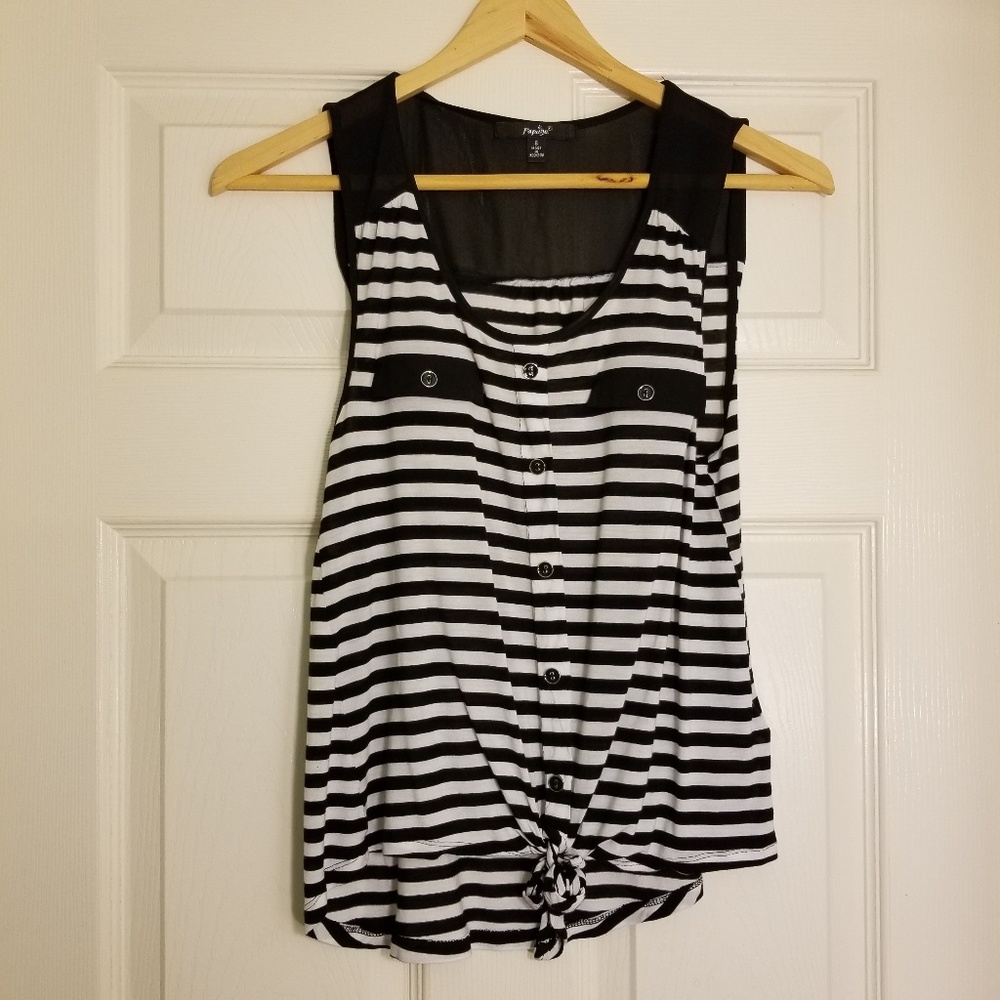 Papaya Striped Tank Top